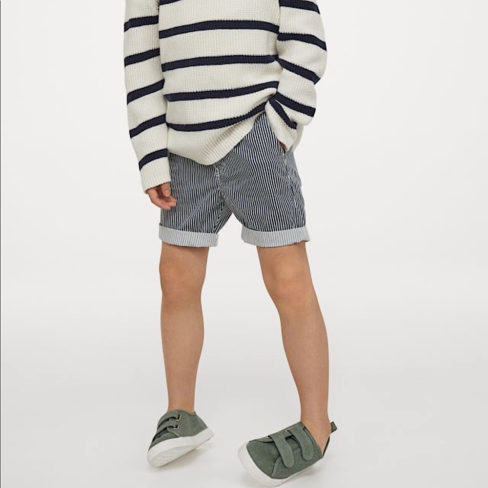 H&M Striped Shorts Size Boys 4 - 5 Year Blue Pants Cotton Beach Preppy Nautical